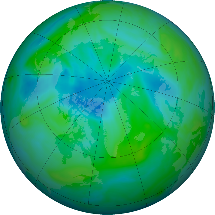 Arctic ozone map for 23 August 2005